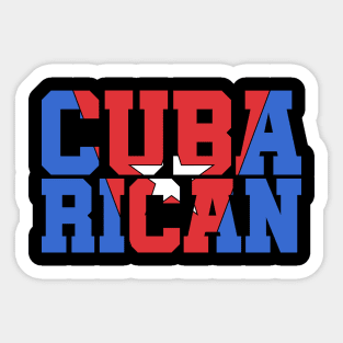 Cuba Rican Puerto Rican Cuban Heritage Flag Sticker